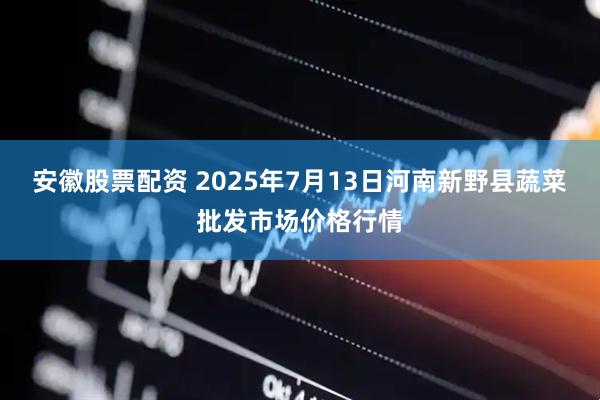安徽股票配资 2025年7月13日河南新野县蔬菜批发市场价格行情